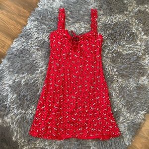 Floral Red Dress